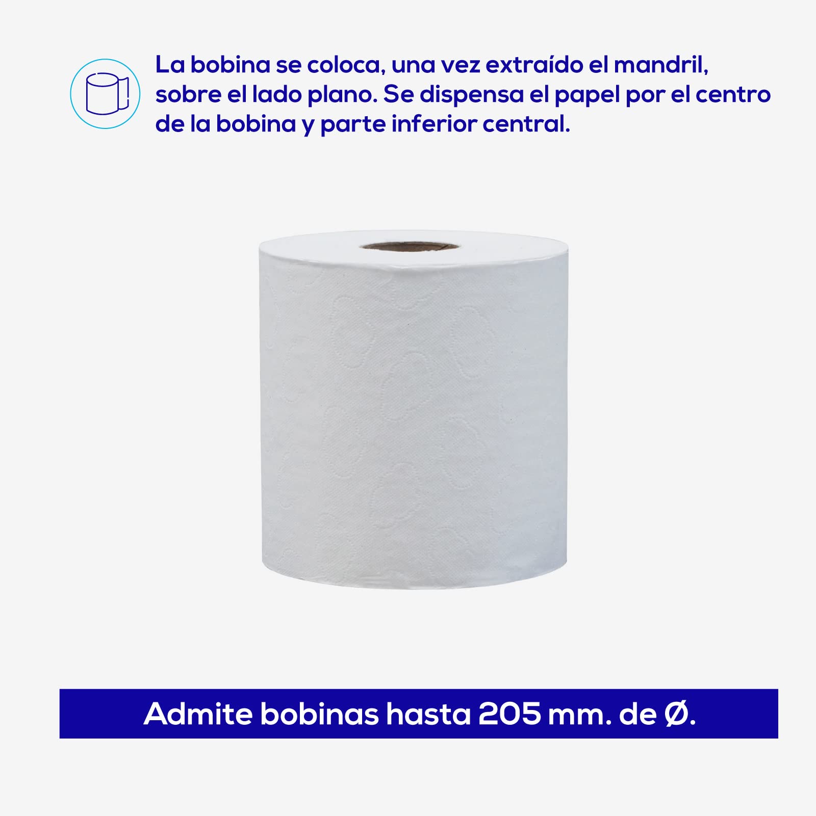Jofel - Distributore di carta in rotolo fino a 205 mm di spessore, rotolo speciale per dispenser centrale, massima igiene, contenitore in ABS, Value AG47600-MT, nero opaco