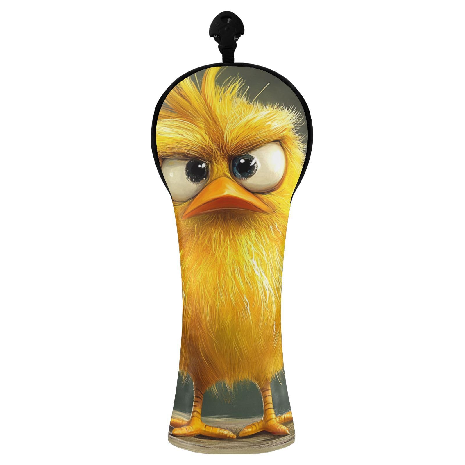 Cartoon Funny Yellow Pet Chicken Golf Club Head Covers Waterproof Headcover with Interchangeable No. Tags for Driver Golf cart โ image 1