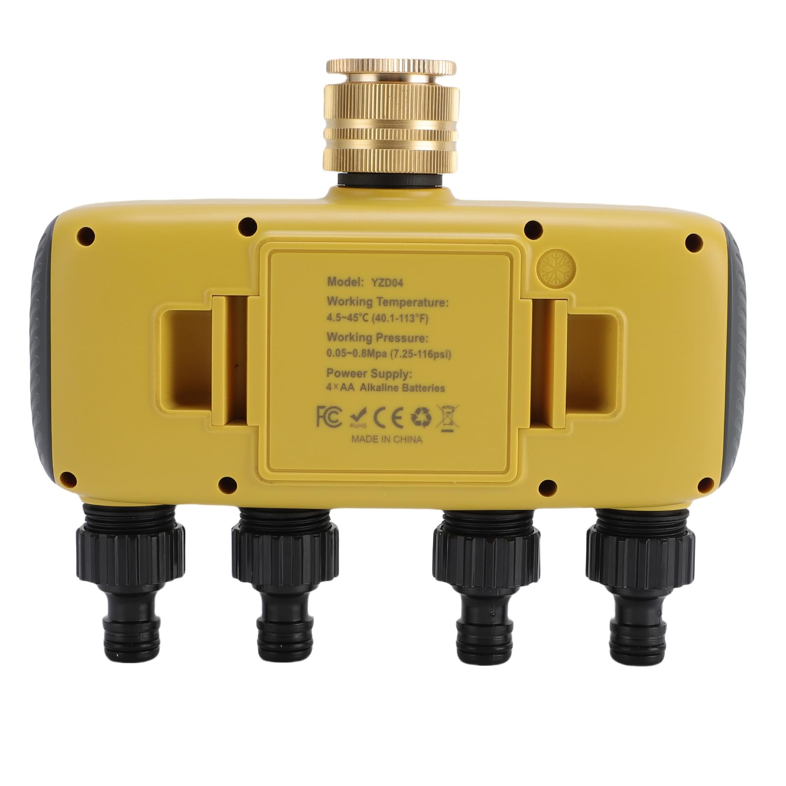 Bewinner Timer per Irrigazione a 4 Zone, Timer per Irrigazione Programmabile Indipendente con Ingresso in Ottone da 3/4 Pollici, per da Esterno Impermeabile IPX5 con Ritardo Pioggia e Blocco Bambini