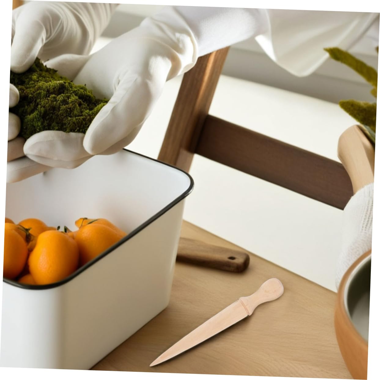 UPKOCH Herramienta De Jardinería De Perforadora De Jardín Mango De Madera Diseño Ergonómico