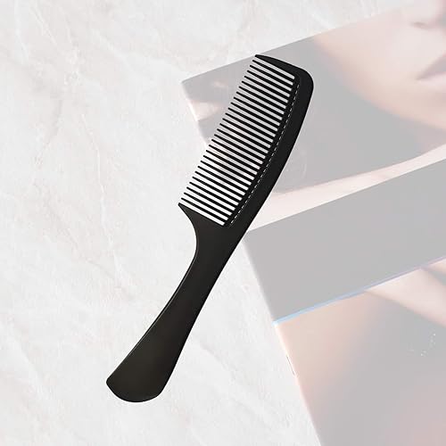 Miniatura 9 de Peine de dientes anchos un peine profesional de fibra de carbono antiestático desenredante para el cabello, peine ancho resistente al calor, peine