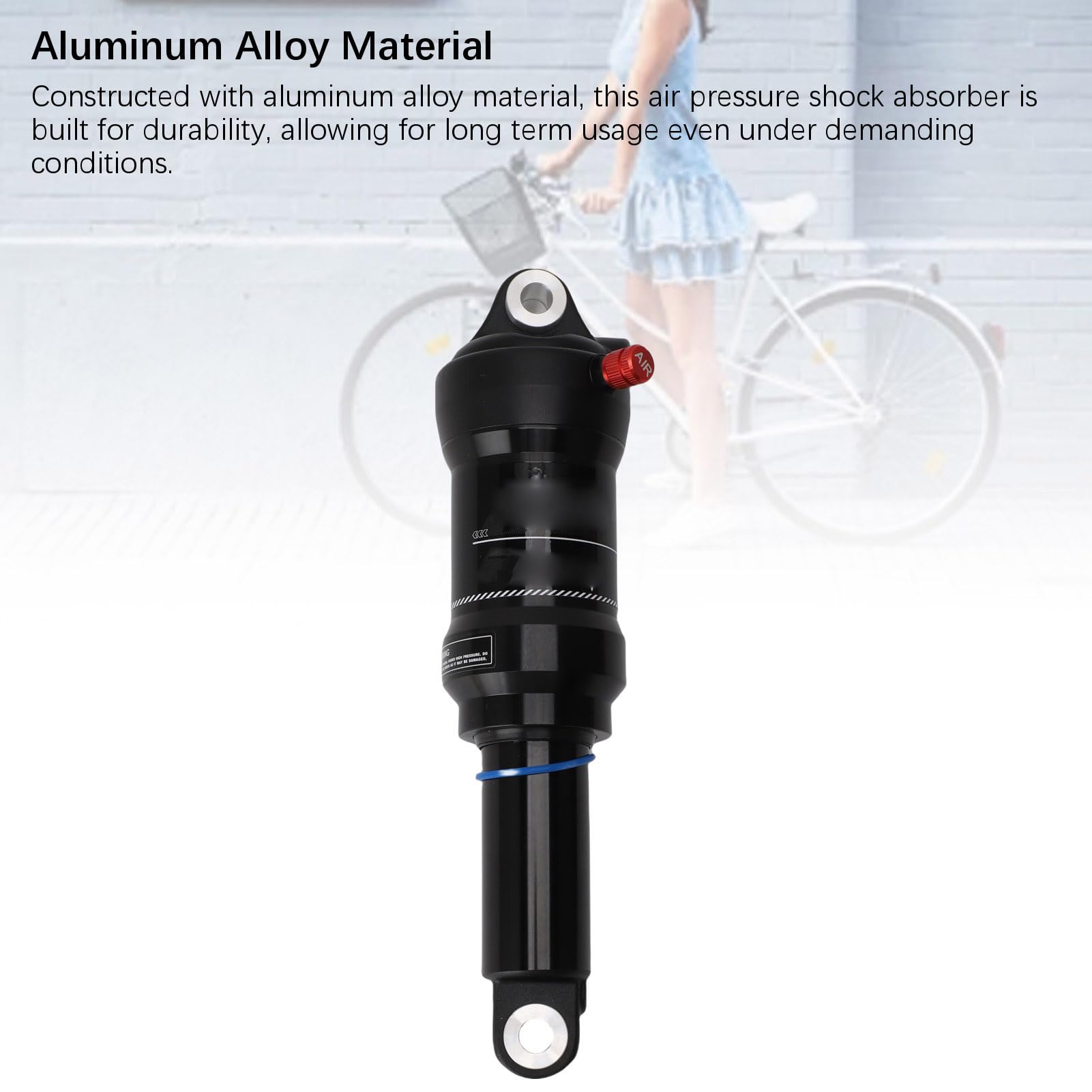 Socobeta Powietrzny Amortyzator Tylny Roweru Górskiego Downhill Uniwersalny Stop Aluminium Zapewniający optymalną amortyzację na Nierównych Trasach 190 Mm (Biały)