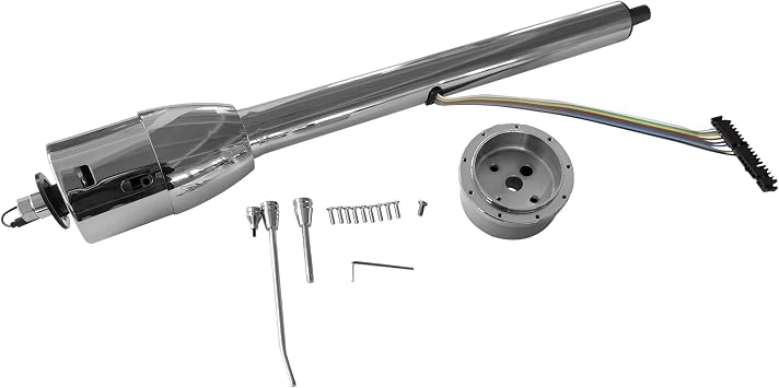 28" Chrome Tilt Manual Style Steering Column w/Wheel Adapter No Key Hot Rod GM For 1954-1955 Chevrolet Bel Air For 1997-1999 Chevrolet Camaro For 1976-1977 Chevrolet Camaro OE#51828-MT-C