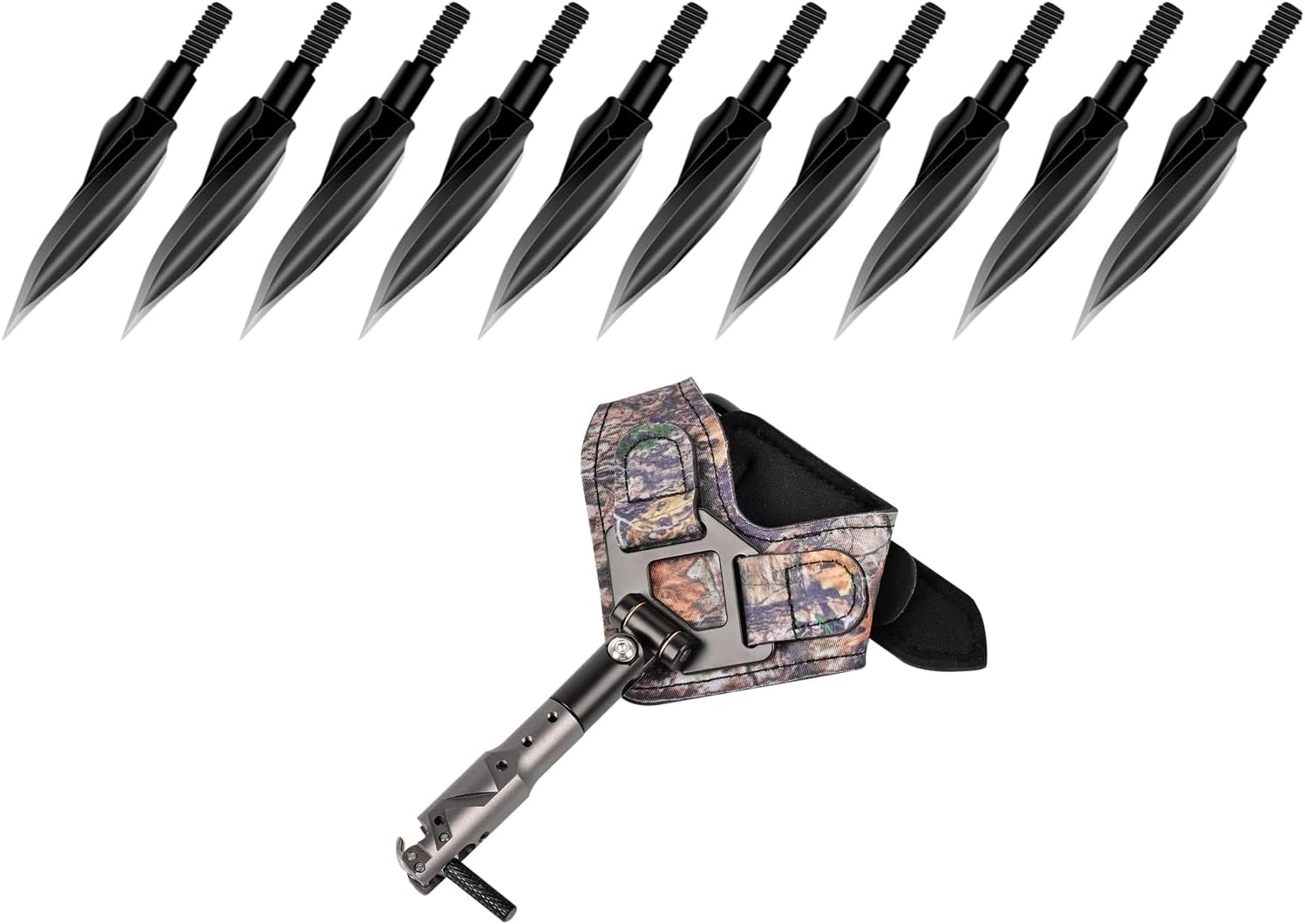 10pcs Archery broadheads and 1 Wrist Release