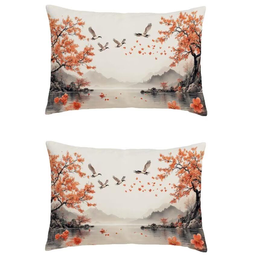 Housse de coussin rectangulaire 70x90 de qualité supérieure motif oiseau
