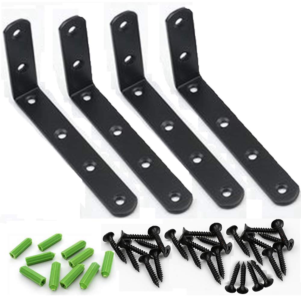Buy Lezed Heavy Duty Shelf Brackets Black Corner Brackets Stainless