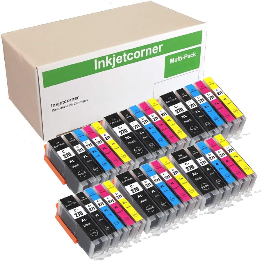 Inkjetcorner Compatible Ink Cartridge Replacement for PGI-270XL CLI-271XL 270 271 for use with TS5020 TS6020 MG6820 MG6821 MG5720 MG5721 (30-Pack)