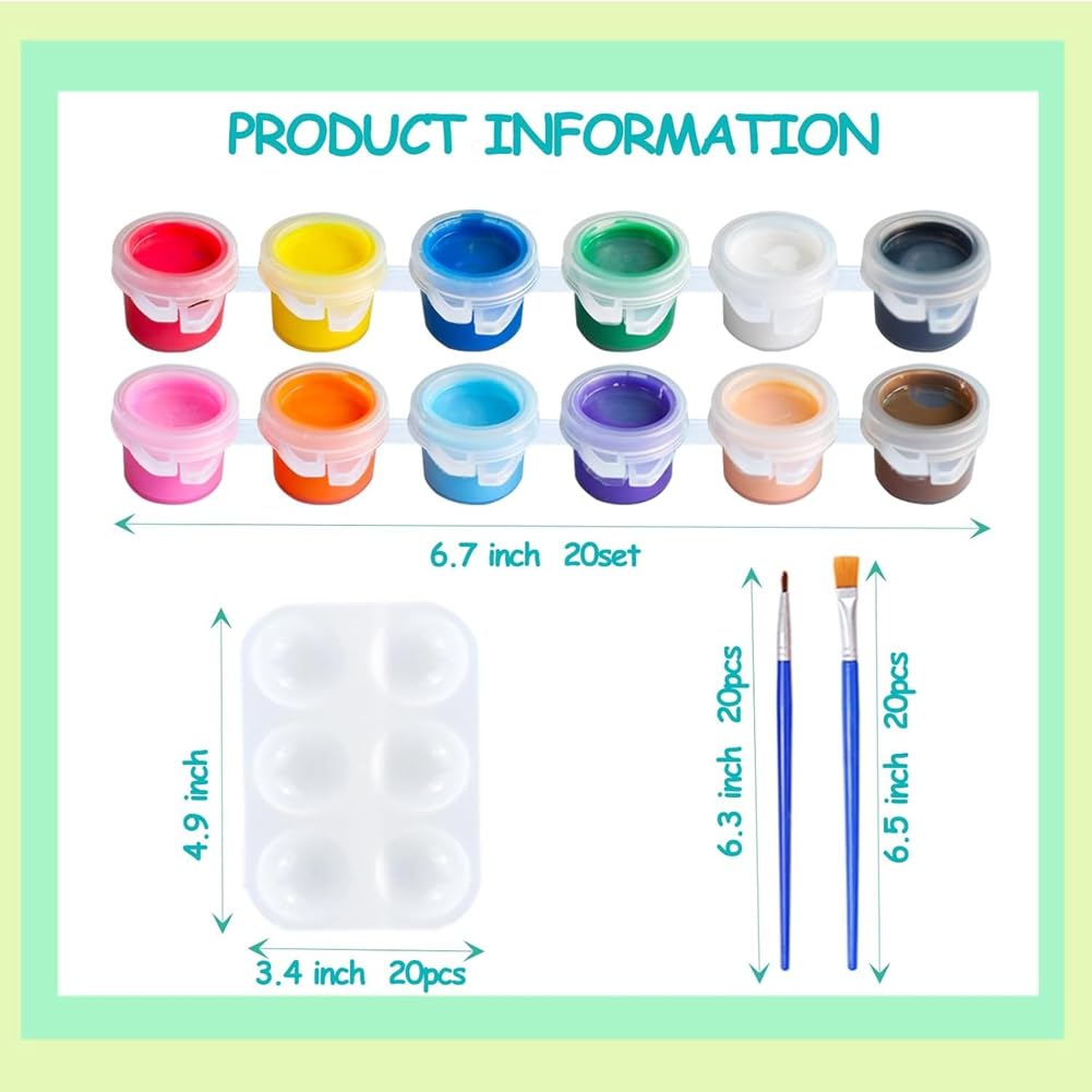 Mini Set di Colori Acrilici, Strisce di Colori Acrilici per Bambini e Adulti, Ideali Come Regali In Classe per Feste di Compleanno A Casa