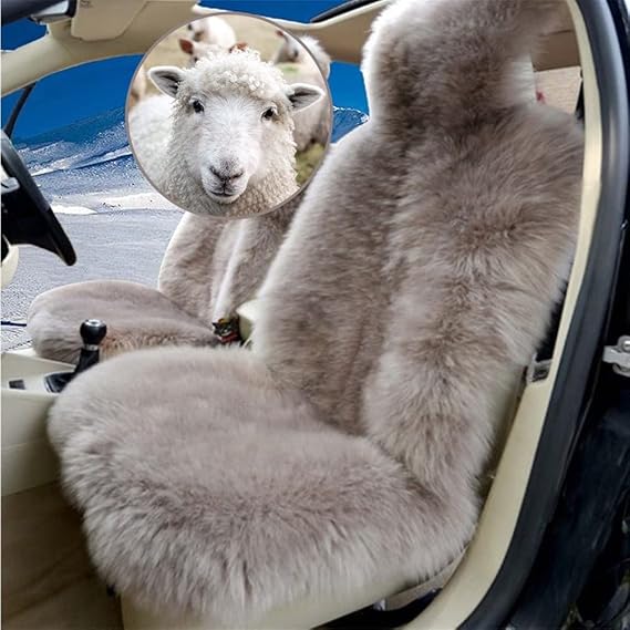 Altlue Real Genuine Sheepskin Car Seat Covers For Cars SUV Trucks Van