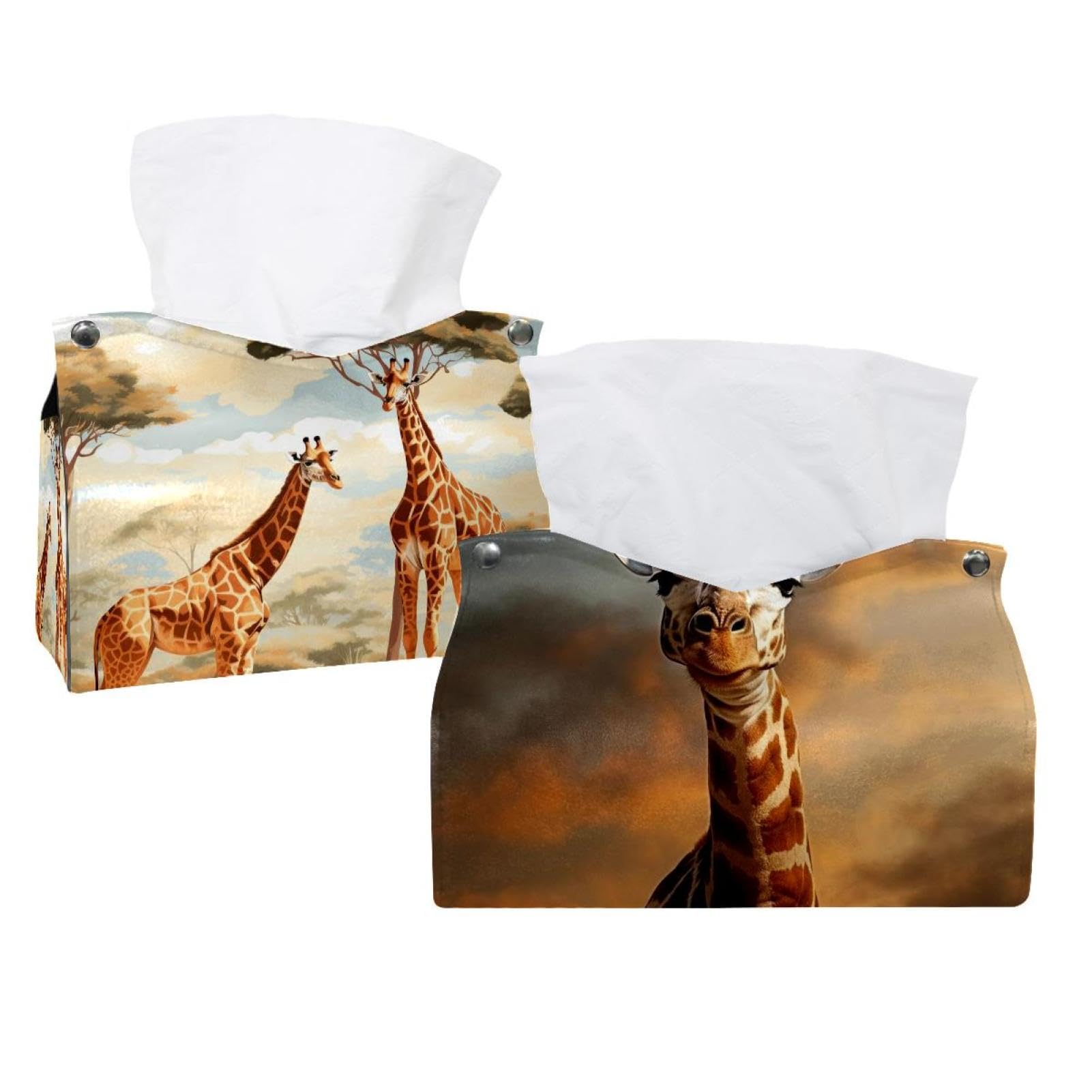 Boîte à mouchoirs motif cerf en lot de 2 pour créer une ambiance chalet au salon