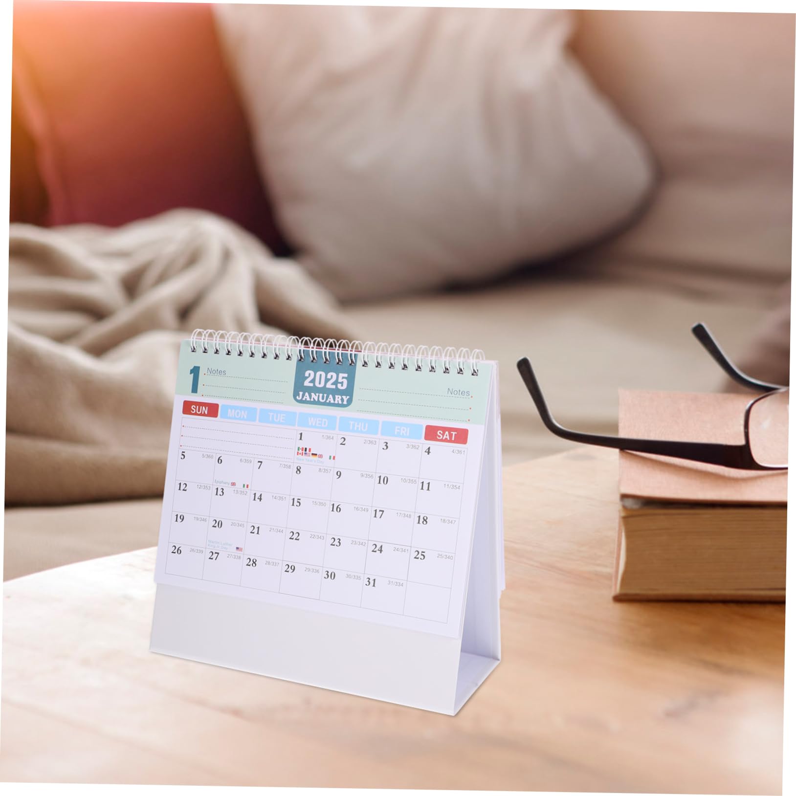 VILLCASE 5stücke Tischkalender Für Büro Und Zuhause Extra Große Stehende Monatsübersicht Mit Stabiler Metallbindung Für Planung Und Organisation