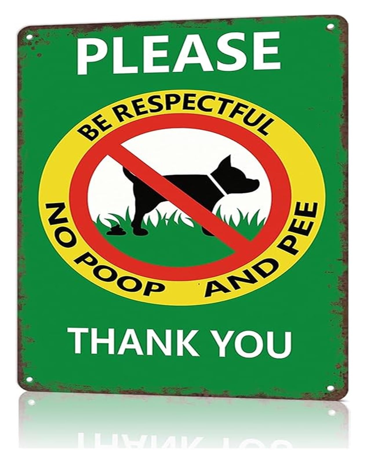 NWPNLXEA Humorous Dog Owner Wall Decor Metal Tin Sign Featuring Be Respectful No Mess Rules 8 X 12 in
