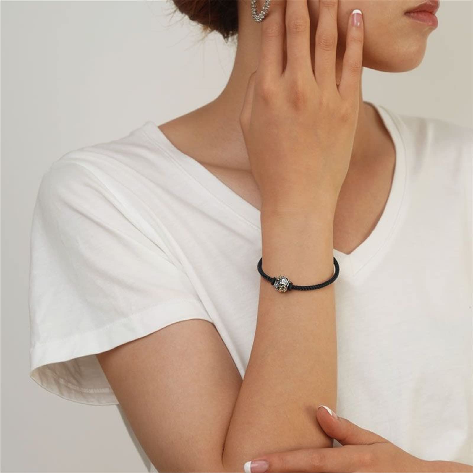 GNOCE Charm Perle Rotes Basic Armband mit 2 Stück Stopper Charm-Armband für Teenager-Mädchen Frauen Schmuck Valentinstag Muttertagsgeschenk