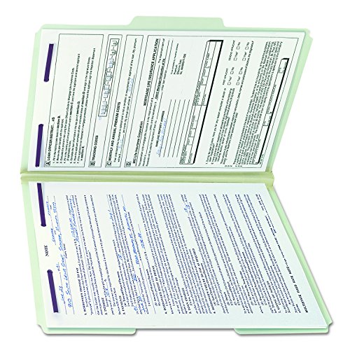 Smead-Pressboard-Fastener-File-Folder-with-SafeSHIELD-Fasteners-2-Fasteners-13-Cut-Tab-1-Expansion-Legal-Size-GrayGreen-25-per-Box-19931
