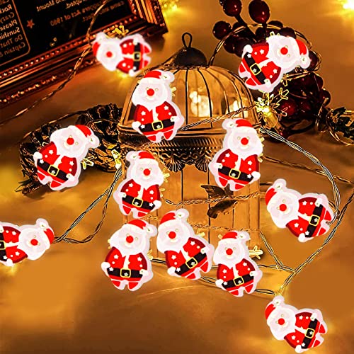 10 pezzi Catena Luminosa Natale,Luci per Tende,Catena Luminosa Marocchina,Led Tenda Luminosa,per Albero di Natale,Feste, Camera,Matrimonio,Decorazione Della Stanza (Babbo Natale)