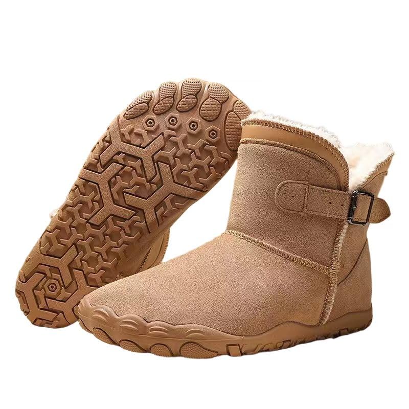 Womens Barefoot Snow Boots Wide Toe Hiking Barefoot Boots Womens Warm Ankle Booties Fur Lined Zero Drop