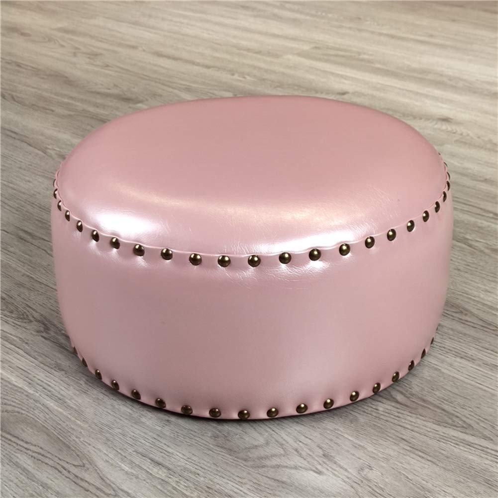 Repose-Pieds pour Soulager les Jambes Lourdes Pouf en Similicuir Rose Confortable