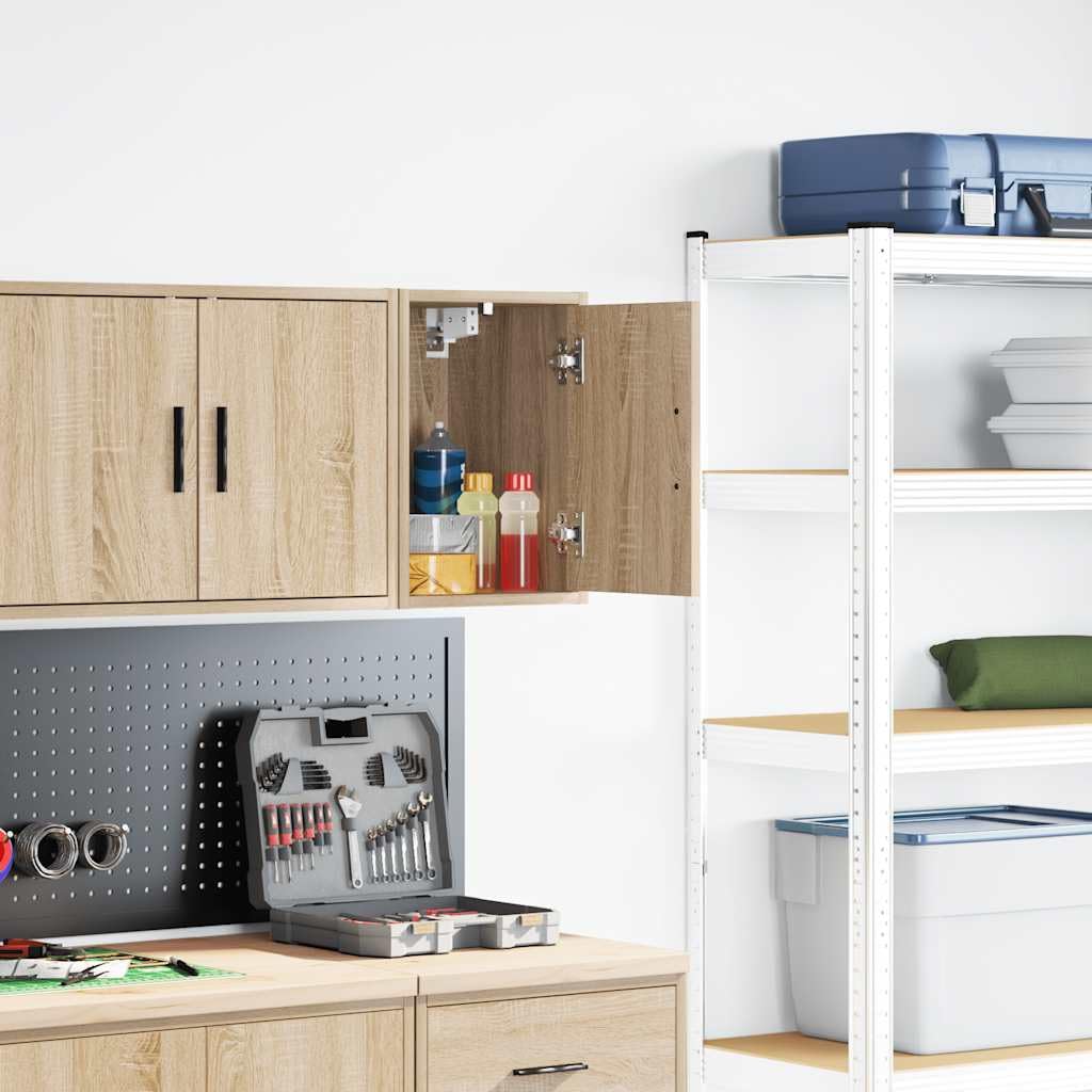 Armadio da parete per garage, rovere Sonoma, 30 x 30 x 41 cm, con anta, spazio per attrezzi e accessori, portata fino a 60 kg, ideale per officina, garage, magazzino e commercio