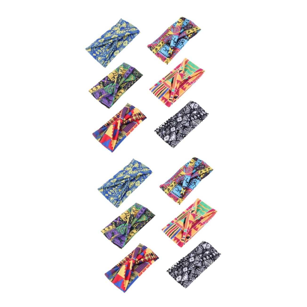 DOITOOL 12piezas Diademas Étnicas Para Mujeres Estilo Bohemio Accesorios De Cabeza Para Yoga y Deportes Bandas Absorbentes De Sudor Vibrantes