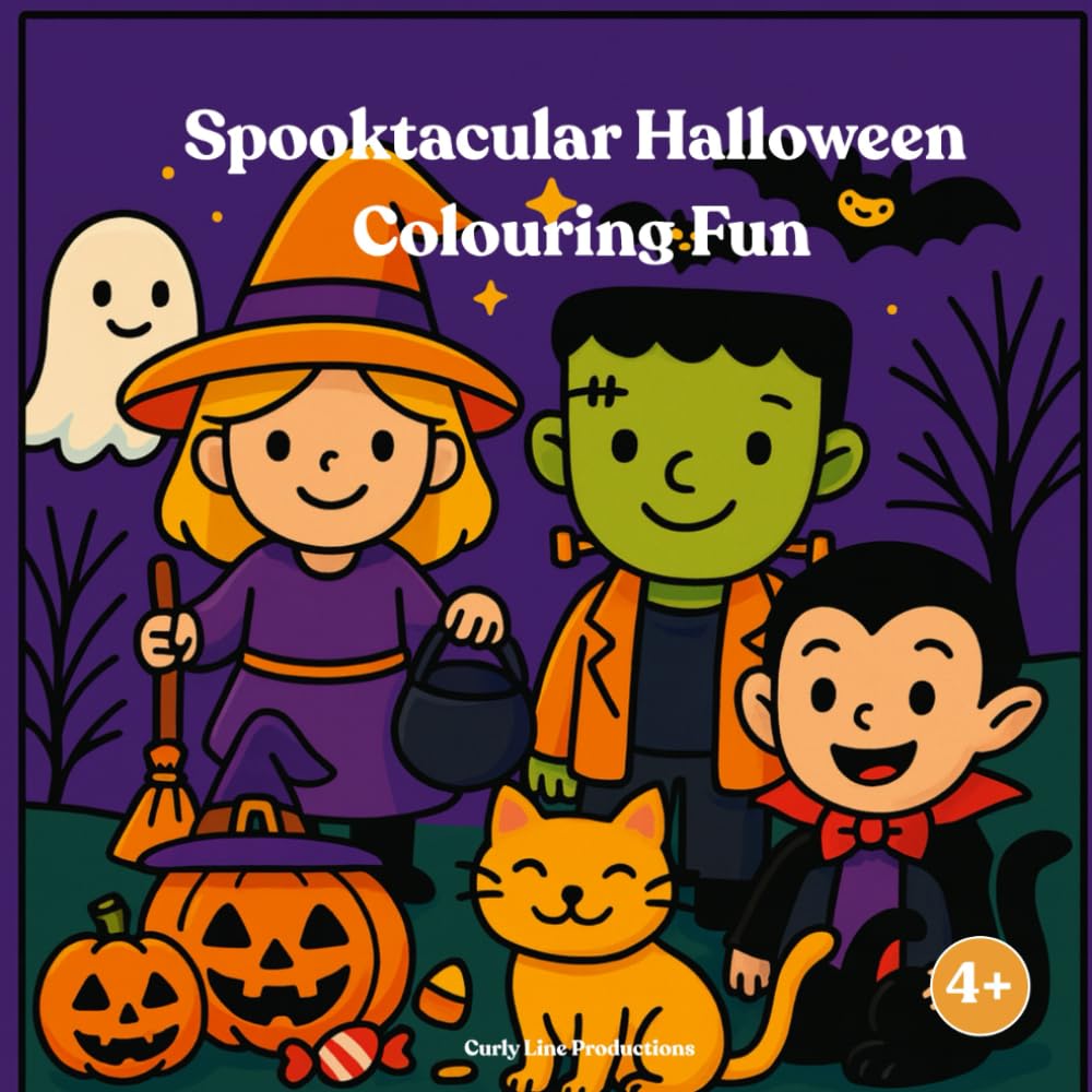 Spooktacular Halloween Colouring Fun for ages 4+: 32 single sided colouring pages