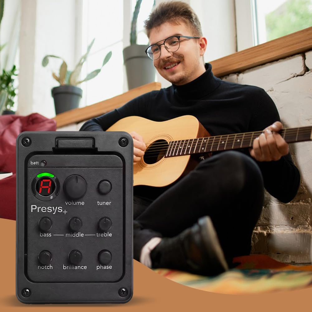 201 Guitare acoustique classique EQ Tuner Piezo Pickup Système de préampli intégré 4 bandes pour Fishman Presys+