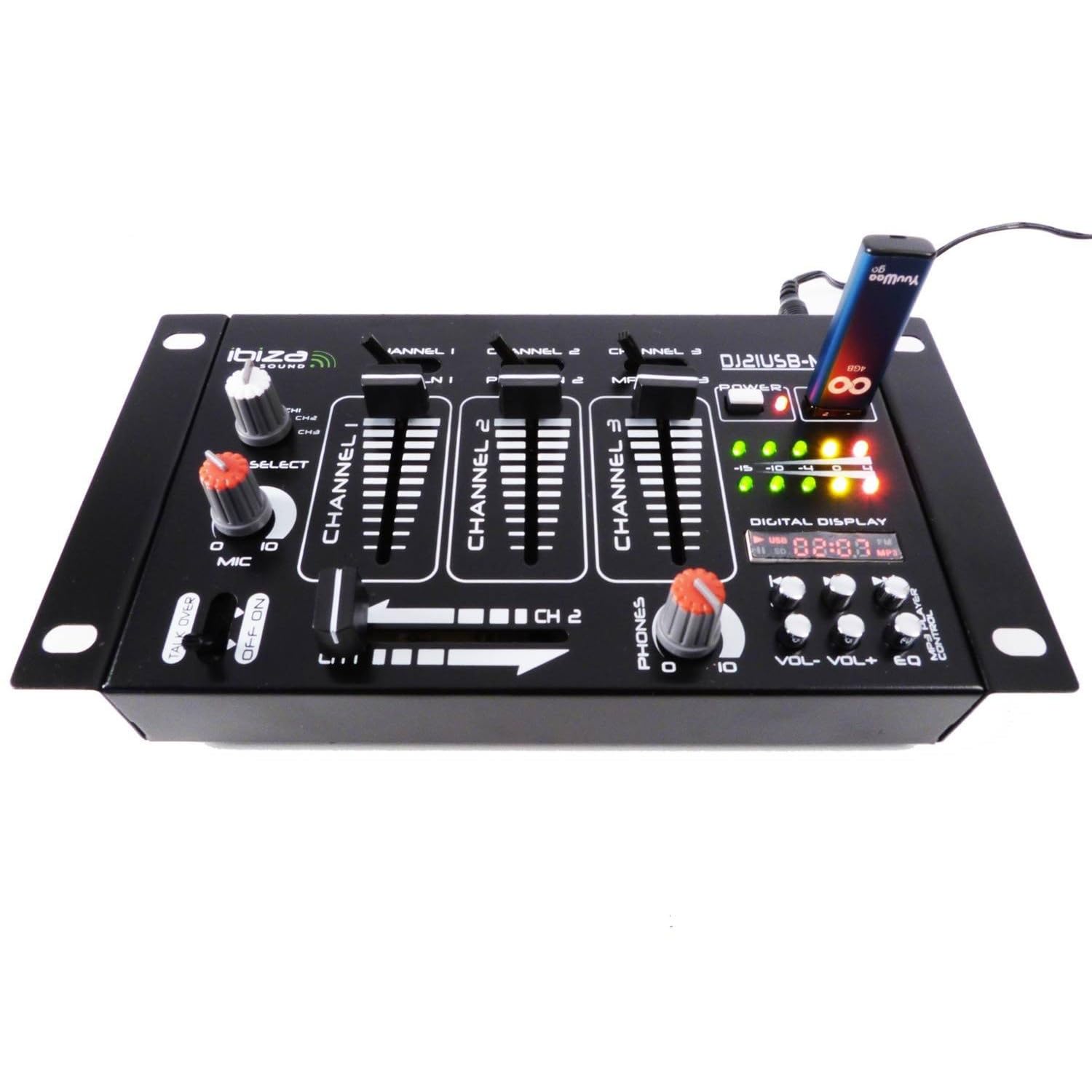 Kit table de mixage + casque + micro noir + jeu de lumière effet UFO