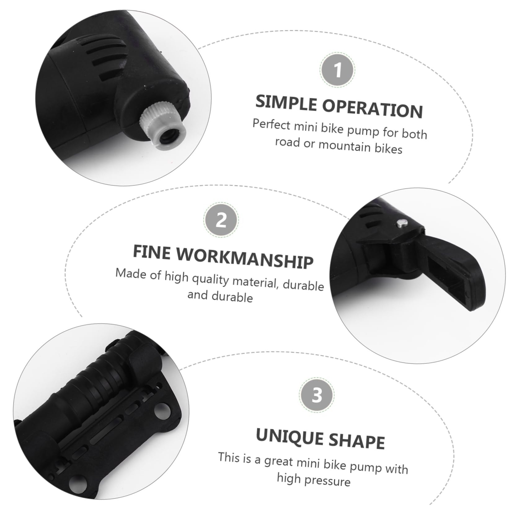 OUNONA 2pcs Compact Sports Ball Pump Mini Bike Tire Inflator High Pressure for Car Tyres