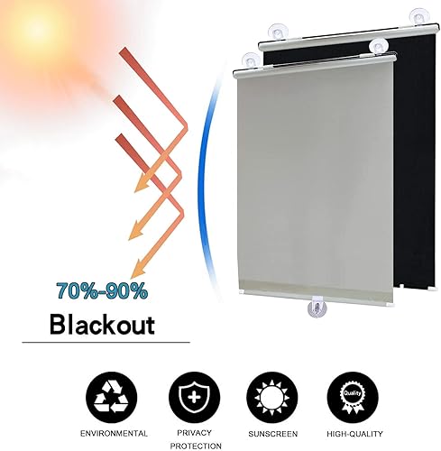 Miniatura 2 de Persianas enrollables opacas con ventosas, persianas enrollables opacas térmicas, persianas de privacidad temporales, cortinas portátiles