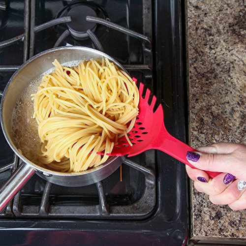 Home-X - Extra-Deep Pasta Spoon Strainer, Extra-Deep Bowl Ideal For Straining And Lifting Pasta, Potatoes, Vegetables And More #TOP1
