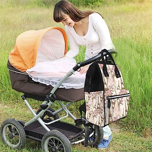 Sac à dos Tour Eiffel avec fleurs pour ordinateur et à langer multicolore - 6