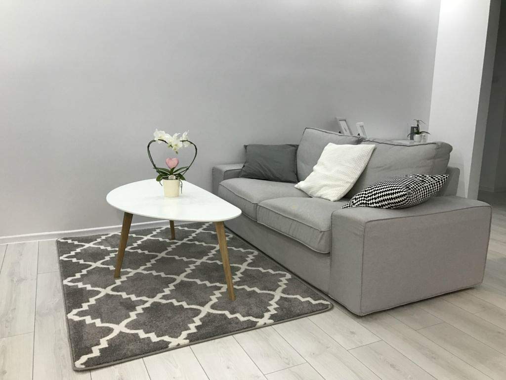 Tapis gris géométrique Sketch F343 Treillage 3 grand format 280x370