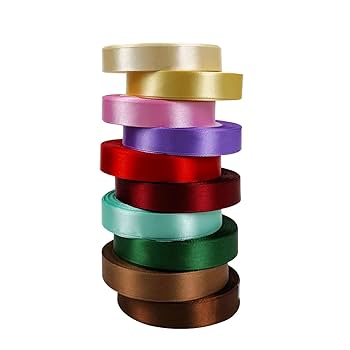 Amazon.co.jp: サテンリボン 10巻入 幅20mm 約22m/巻 いい光沢