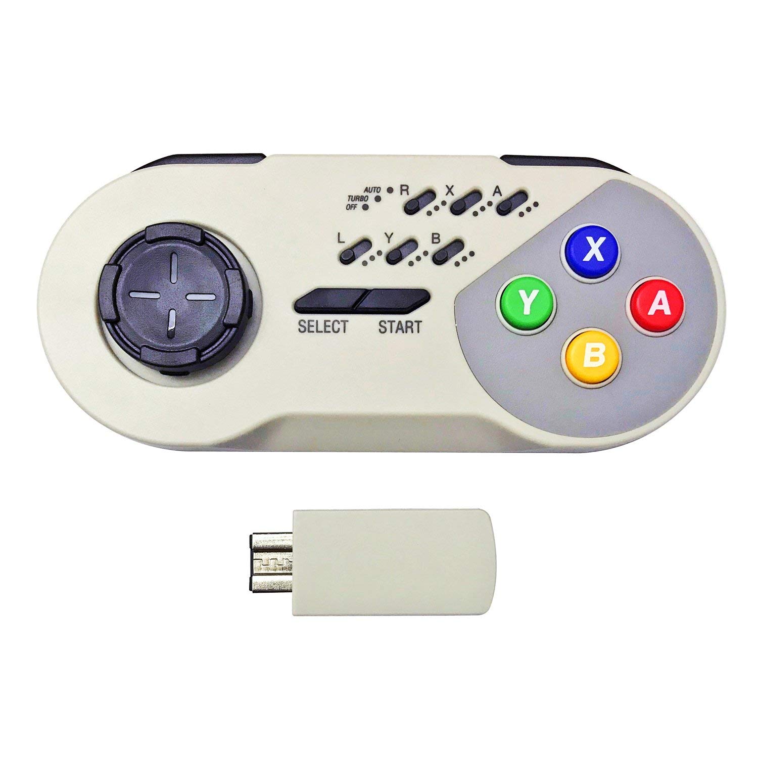 Link-e : Manette Sans Fil avec Fonction Turbo Compatible avec Console Mini/Classic Super Nintendo SNES