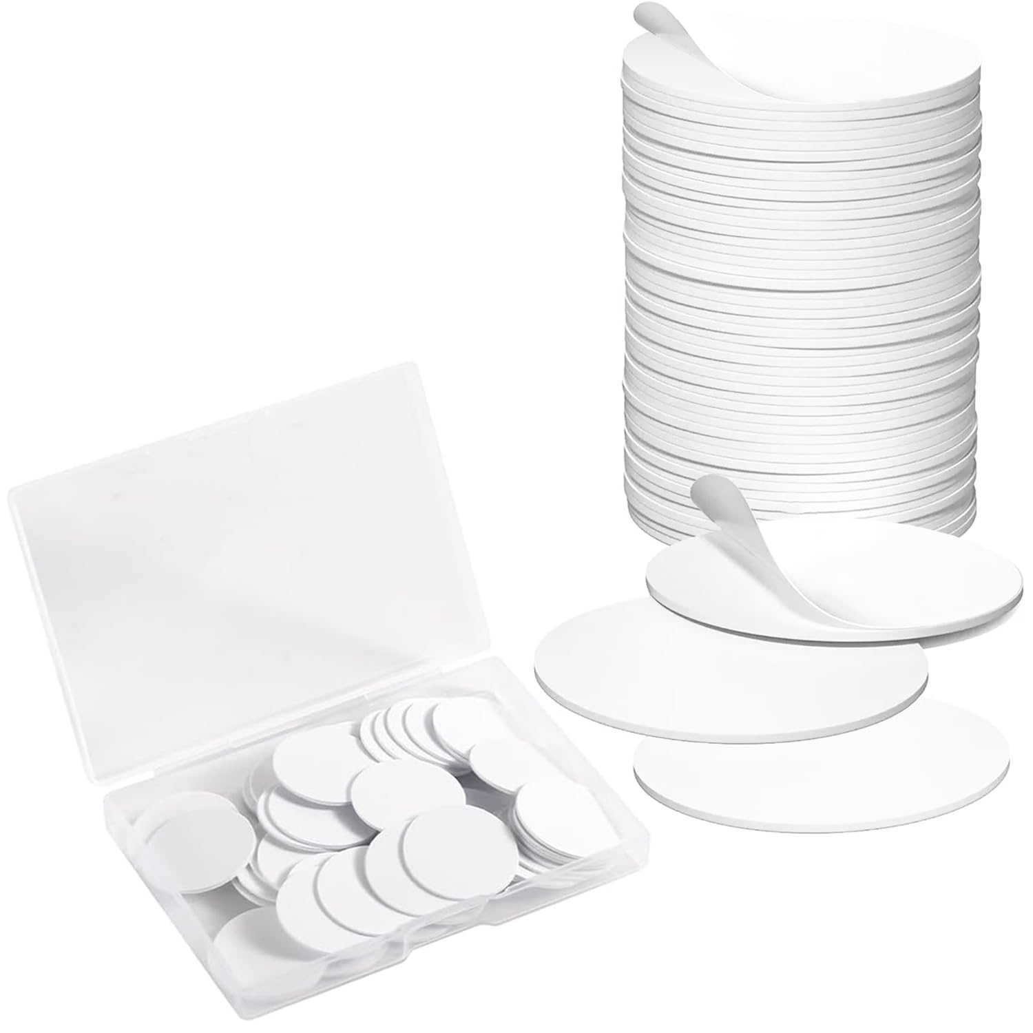 Origin-Joy 50 PCS NFC Tags, NTAG215 Blank Waterproof 25mm Round Coin NFT Chips with Adhesive, Programmable & Rewritable, Compatible with Amiibo, TagMo, iOS & Android Devices (White)