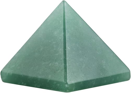 Rockcloud 1" Natural Green Adventurine Pyramid Healing Stone Figurine