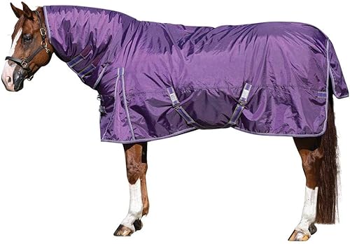 Miniatura 1 de Manta de caballo  Cubierta de cuello adjunta  Peso pesado - 13.40 oz  Tamaño 80 - Púrpura  1200 Denier  Surcingle cruzado  Impermeable, resistente