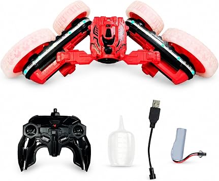 VARDEM Uzaktan Kumandal  Full Fonksiyon  arjl  I kl  Buharl  Spin 360 Stunt Araba, 360 Derece D nen RC Akrobat Oyuncak Ara ,  ocuklar  in Kumandal  G steri Arabas  HG4-45 KIRMIZI