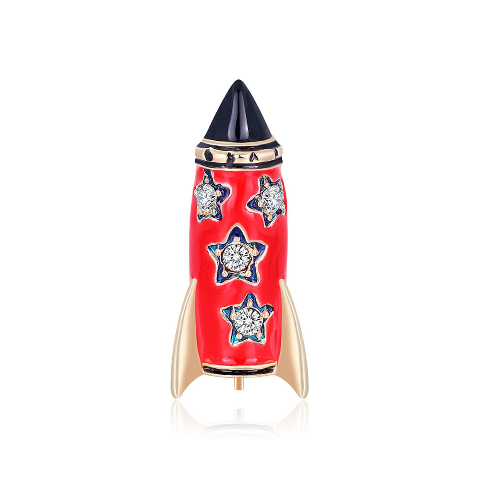 Broche fusée spatiale diamant et huile pour foulard femme