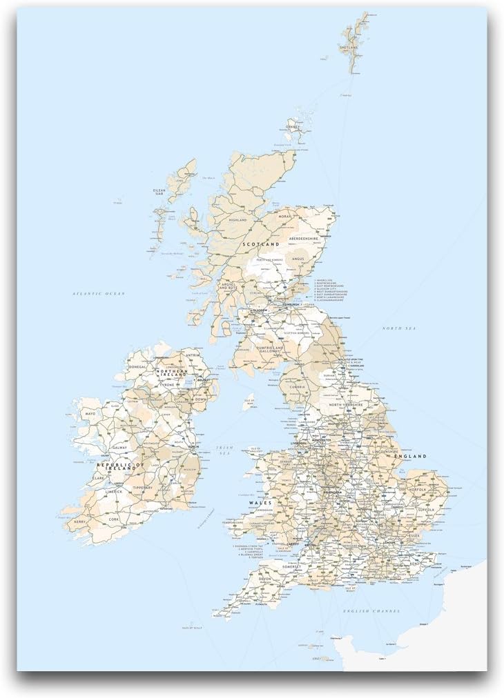 Hidden Supply Giant United Kingdom Map Poster (A0 Size 1189mm x 841mm)
