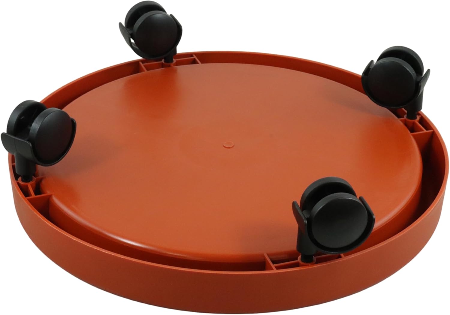 Plant Roller, Round, 34 cm Diameter, 35 kg Load Capacity, Swivel Castors, for Indoor and Outdoor Use, Brown