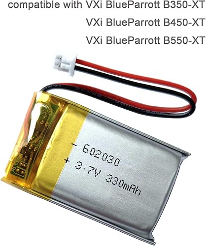 Miniatura 5 de Batería 602030, batería de repuesto de 330 mAh para auriculares Bluetooth VXI BlueParrott B350-XT B450-XT, auriculares Bluetooth B550-XT, compatible