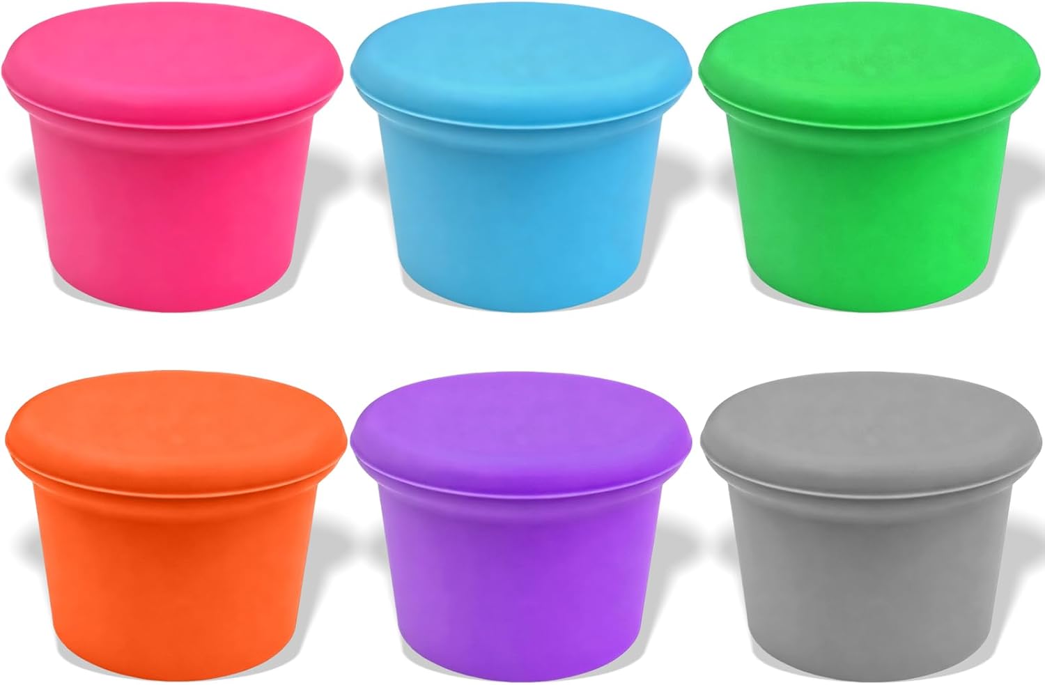 6-Piece Colorful Silicone Wine Bottle Stoppers Set – Reusable Leakproof Bottle Seals
