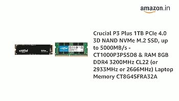 Amazon.in: Buy Crucial P3 Plus 1TB PCIe 4.0 3D NAND NVMe M.2 SSD