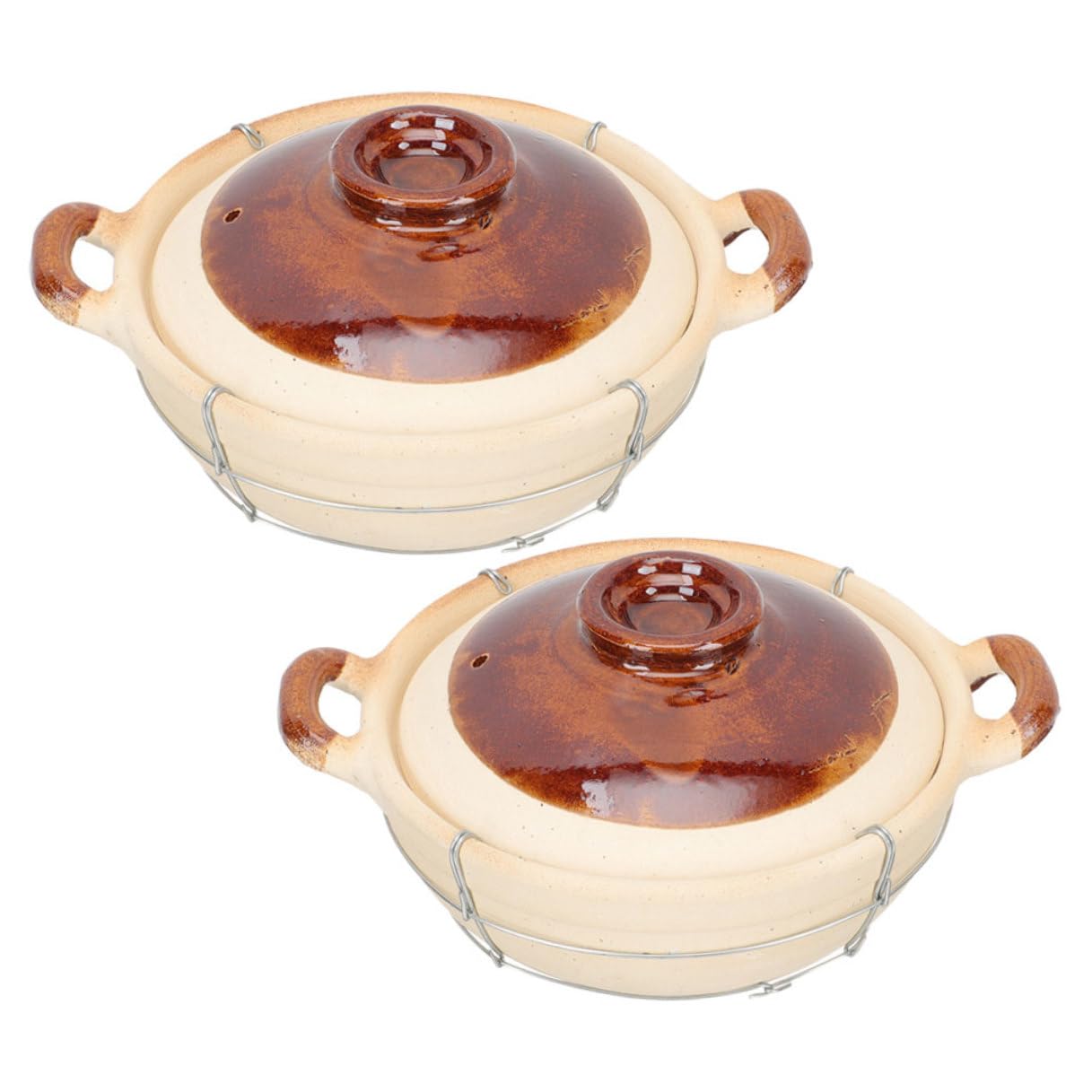 Cazuela De Barro China Con Asa Pequeña 0,5l, Olla Resistente Al Calor Para Arroz y Guisos, Utensilio De Cocina Tradicional Para Uso Doméstico, Set De 2 Piezas