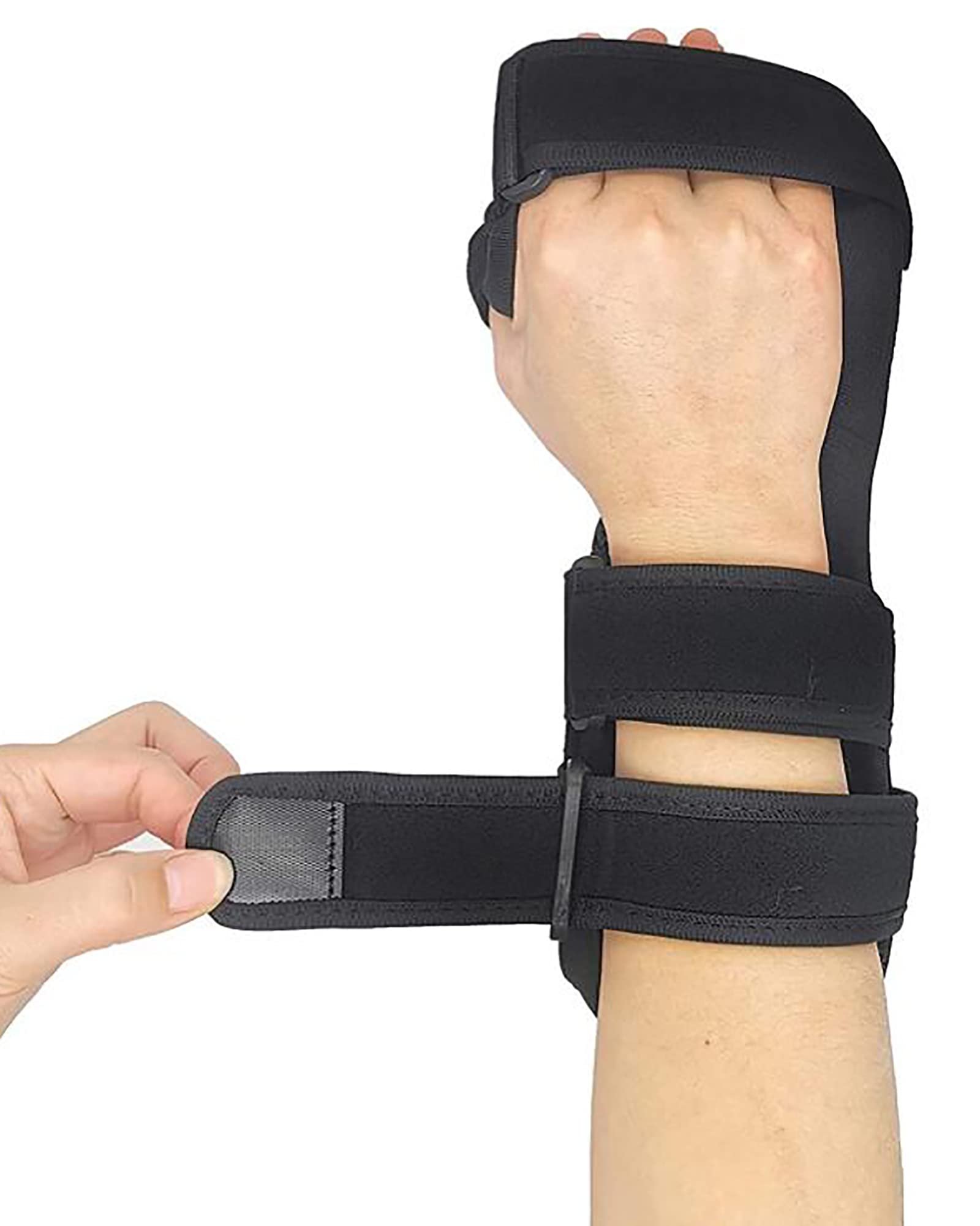Férula de mano en reposo para carrera, soporte para muñeca, inmovilizador nocturno ajustable, muñequera para corrección, comodidad y alivio del dolor, derecha, pequeña (derecha L)