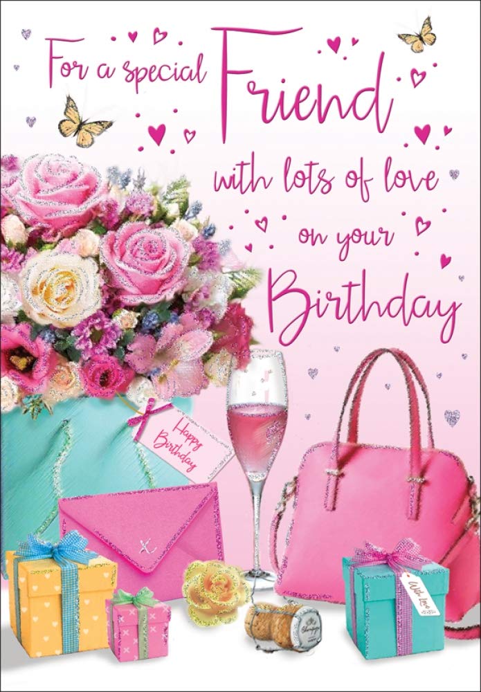 For A Special Friend birthday Card. 23x15cm (9x6 Inches)