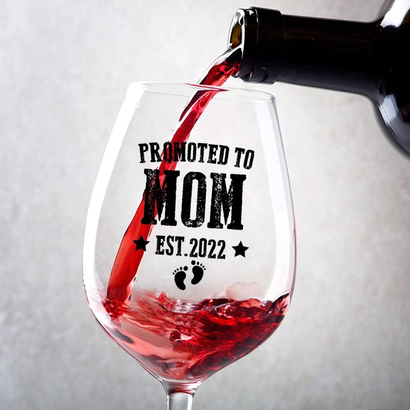 Verres à vin Promoted to Mom grand format pour vos soirées de détente à la maison