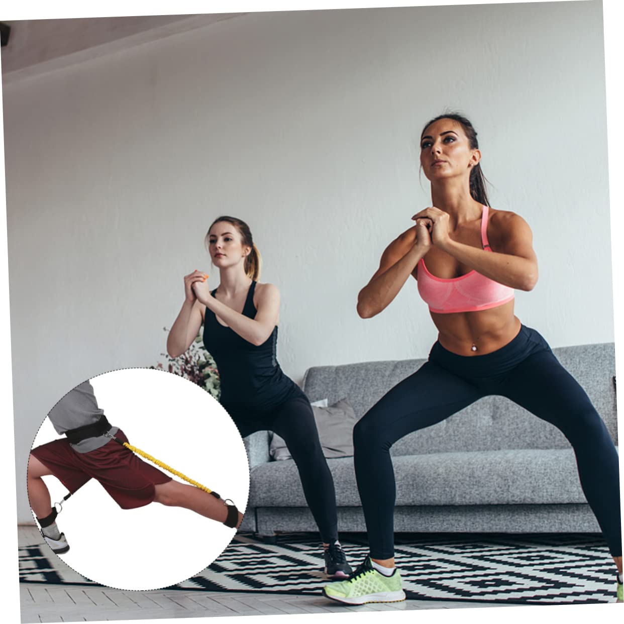 Hemobllo Set da 1 Cintura Elastica per Allenamento Gambe in Lattice, Resistente 50 Libbre, Leggero per Palestra e Squat Profondi