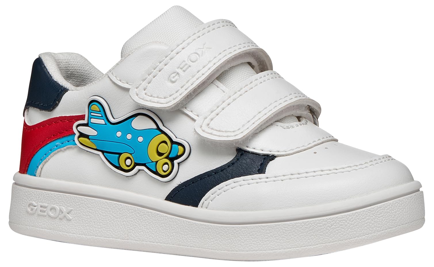 Geox B Eclyper Boy C Sneaker, White Red, 7.5 UK Child