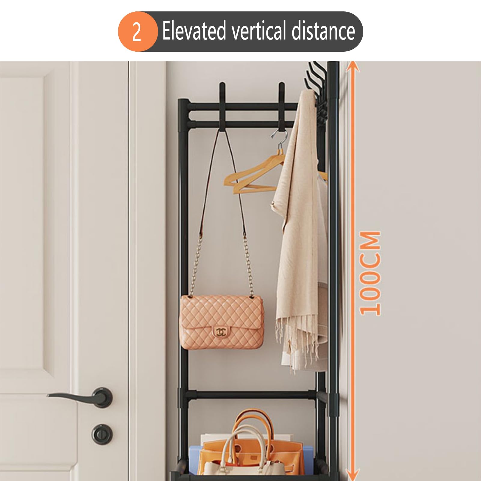 Perchero y zapatero independiente de 5 niveles para entrada, almacenamiento blanco, 170 x 30 x 60 cm, elegante diseño moderno y ahorra espacio